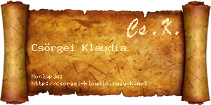 Csörgei Klaudia névjegykártya
