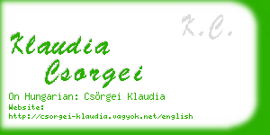 klaudia csorgei business card